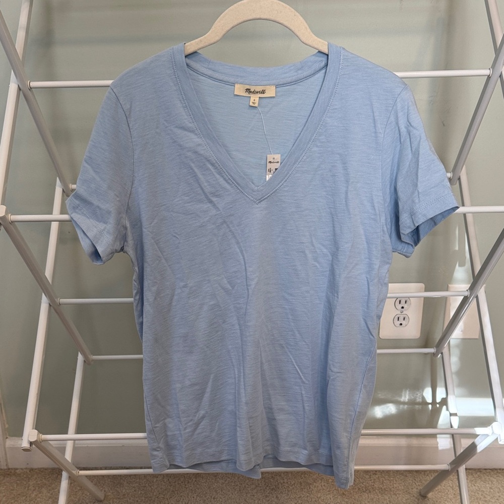 Madewell Women’s Sky Blue V-Neck Tee